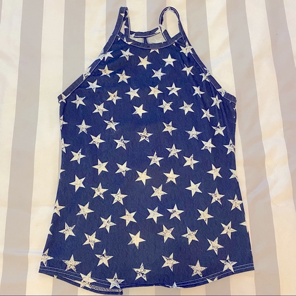 American Flag Star and Bow Tank Top Size S - Picture 1 of 3